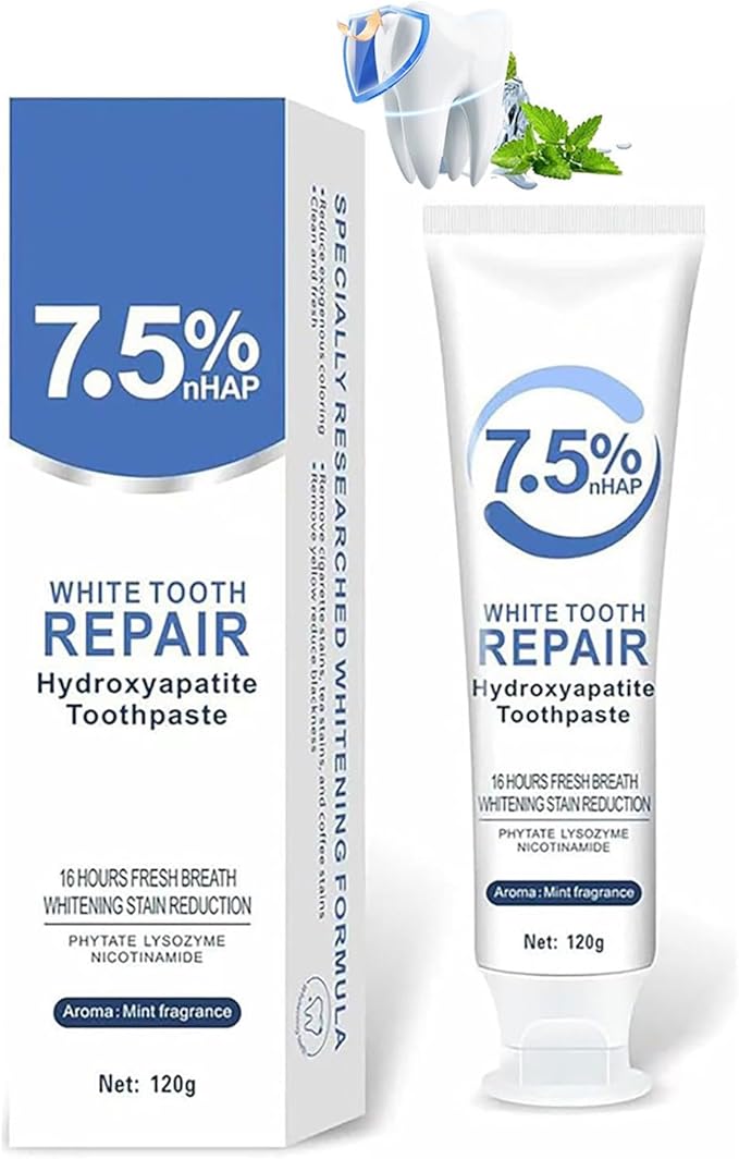 Hydroxyapatite Toothpaste 7.5% nHAP, Mint Fragrance 16 Hours Fresh Breath,Best ceelike Hydroxyapatite Toothpaste for Enamel Protection and Tooth Strengthening Use for Oral Care (1Pack a, Mint_A)