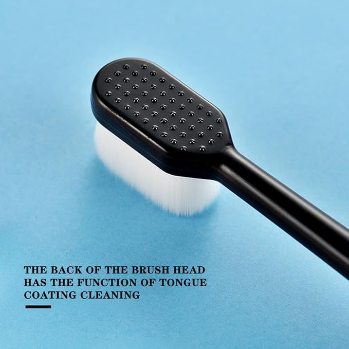 SOESFOUFU Micro-Nano Bristle Toothbrush 4Pcs Set Soft Bristles Oral Cleaning Brush for Adults Household Teeth Cleaning Tool with Flat and Wave Heads for Daily Oral Care