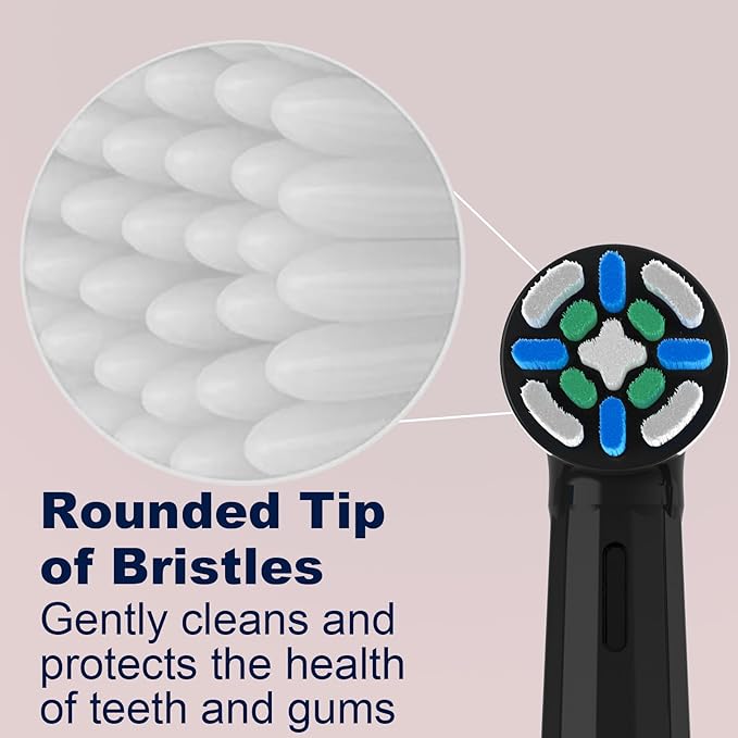 iO Replacement Heads Compatible with Oral B iO 2/3/4/5/6/7/8/9/10/Deep Clean Series Electric Toothbrush, Brush Heads Compatible with Oral B iO with Medium Bristles Care Your Teeth (8 Black/White)