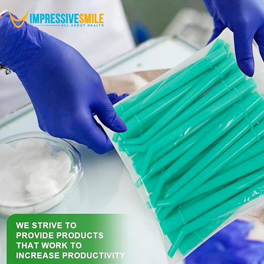 100 Dental Surgical Aspirator Green Suction Tips, 1/4 Inch Diameter, 4 Bags of 25 Tips