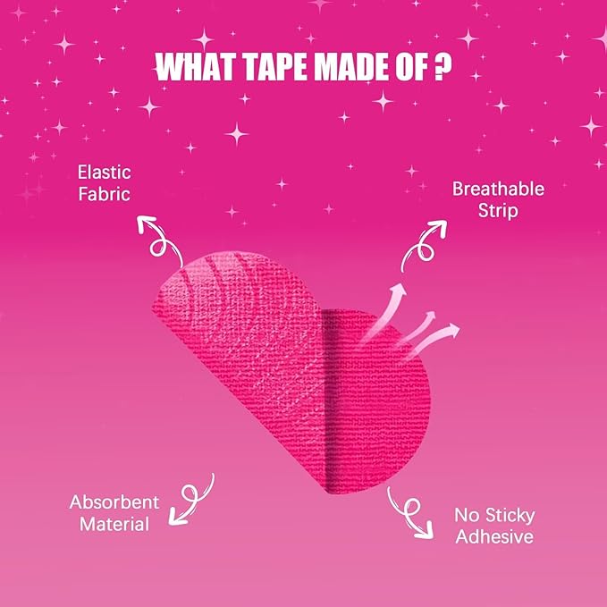 Mouth Tape for Sleeping Women 30 Count Pink Strip Tapes, Gentle