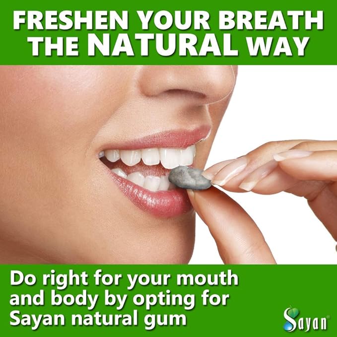 Sayan Sugar Free All Natural Gum, Siberian Larch Tree Resin and Beeswax Chewing Gum for Fresh Breath, Vegetarian, Non-GMO, No Sugar, Gluten Free, Aspartame Free, No Preservatives - 3 Packs (48 Pieces)