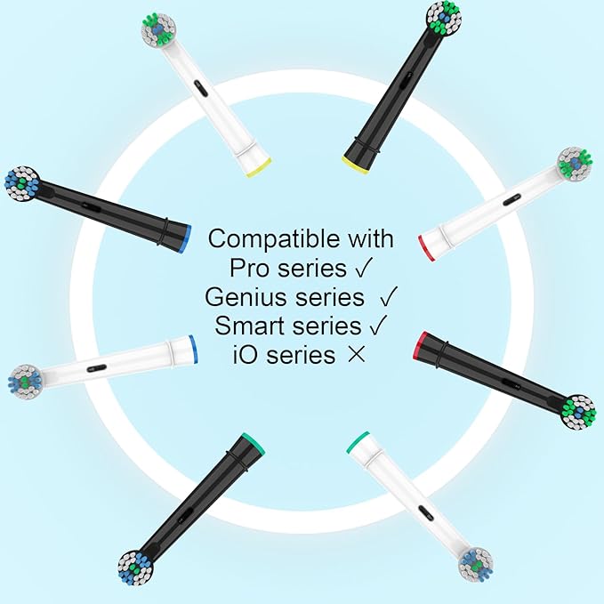 Replacement Toothbrush Heads Compatible with Oral B Pro 1000 Electric Toothbrush,Replacement Brush Heads Refill for Genius X,Smart 1500,Pro 5000,16 Count