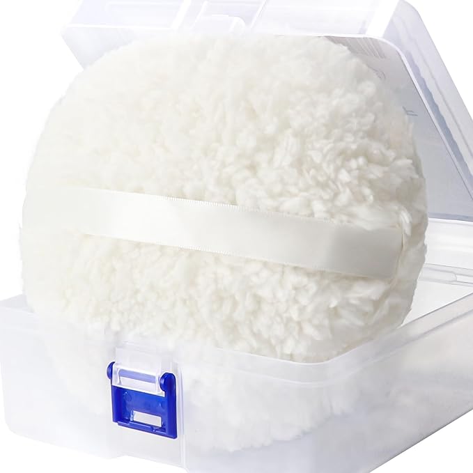 WSYUB Powder Puff, 6 Inch Extra-Large Powder Puff for Body Powder, Body Powder Puff, White