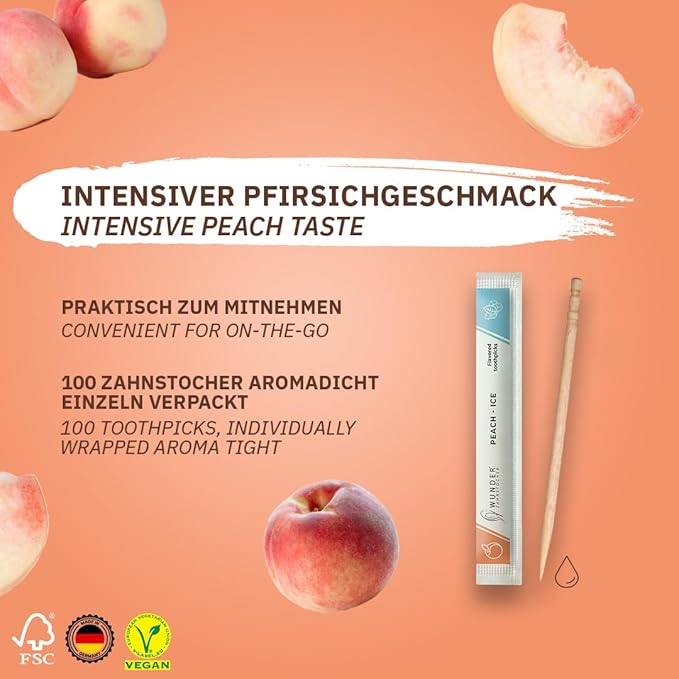 Wonder Toothpicks with Flavor - 100x Flavored toothpicks Individually Packed in 8 Refreshing Varieties - Gentle Oral Hygiene - Fresh Breath - Individually Packed Toothpicks with Flavor