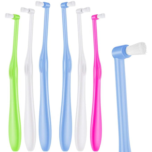 Boao 6 Pieces Tuft Toothbrush Tufted End-tuft Soft Trim Single Compact Interdental for Detail Cleaning Tapered Brush(Cyclinder Brush)