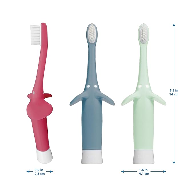 Dr. Brown's Infant-to-Toddler Toothbrush Set, 1.4 Ounce, Blue