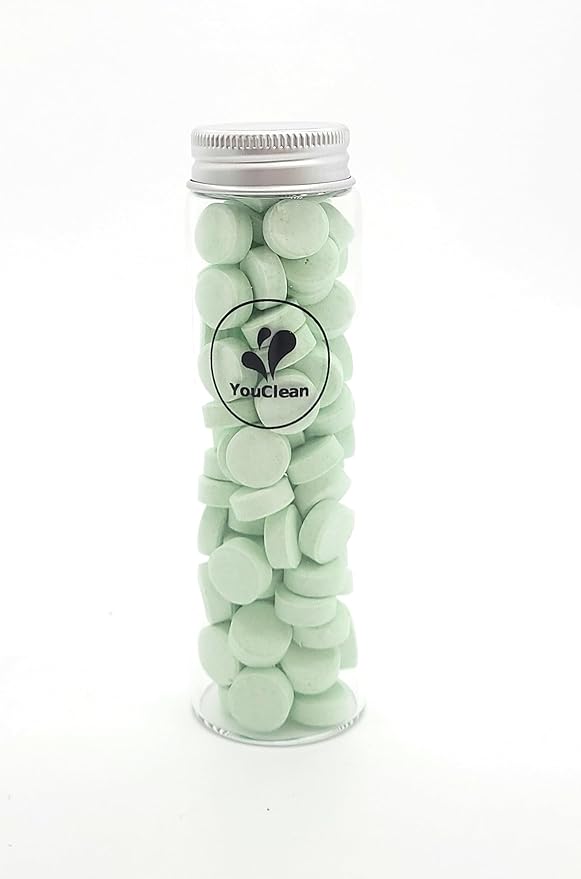 90 Toothpaste Tablets in Refill/Recycle Glass Tube - for Travel and Daily Home Office Use - Nano Hydroxyapatite, Fluoride-Free, Vegan (Kiwi)