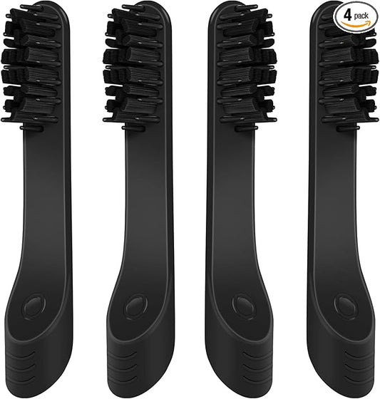 Toothbrush Replacement Heads Compatible with Quip Sonic Toothbrushes - Adult Refill Electric Toothbrush Heads, Black, Pack of 4