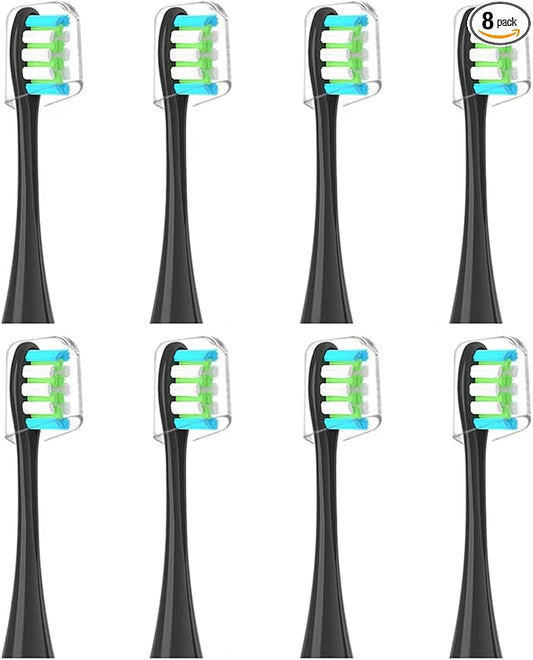 GTHUNDER 8Pcs Electric Toothbrush Heads Suitable for Oclean.with Hygienic Caps,Vacuum-Packed.Fits Adapted for All Oclean Models x pro Elite, X, X Pro,Flow,F1,Air 2(Black)