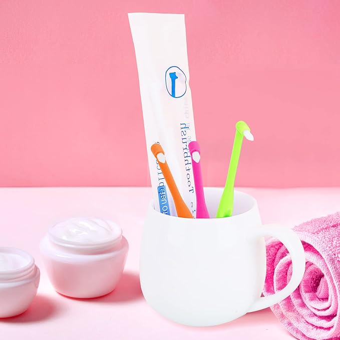 Ouligay 4Pcs End Tuft Toothbrush Adult, End Tuft Brush, Single Tufted Toothbrush Orthodontic Toothbrushes for Braces, Small Head Tiny Interdental Interspace Brush for Detail Cleaning