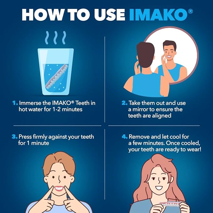 Imako Premium Cosmetic Uppers - 1 Pack - Large, Natural White - DIY Smile Makeover - Made in USA