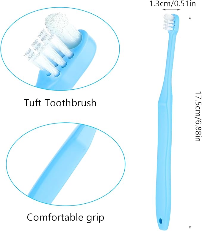 WLLHYF End Tuft Toothbrush, 4PCS Nylon Soft Bristle Tiny Small Tooth Brush, Hard to Reach Areas Dental Detail Cleaning for Adults-Around Crowns Bridges Implants