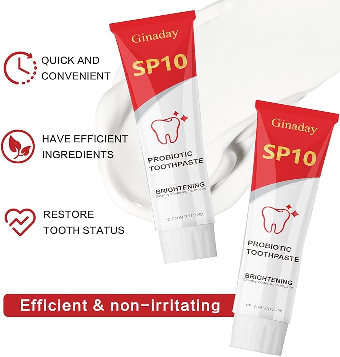 2 Pcs SP10 Probiotic Toothpaste, Advanced Enamel Protection Deep Cleaning Care Oral Health Fresh Breath.