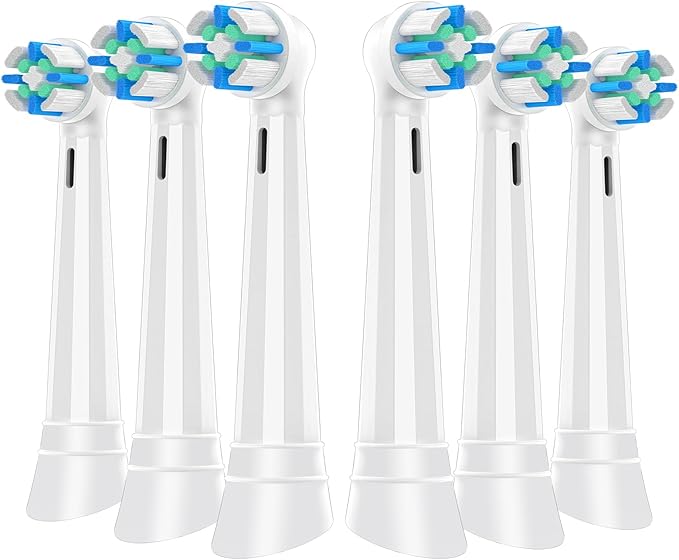 IO Replacement Heads Compatible with Oral B iO 2/3/4/5/6/7/8/9/10 Series Electric Toothbrush, Brush Heads with Medium Bristles Compatible with Oral B iO for Gentle Dental Care (6 White)