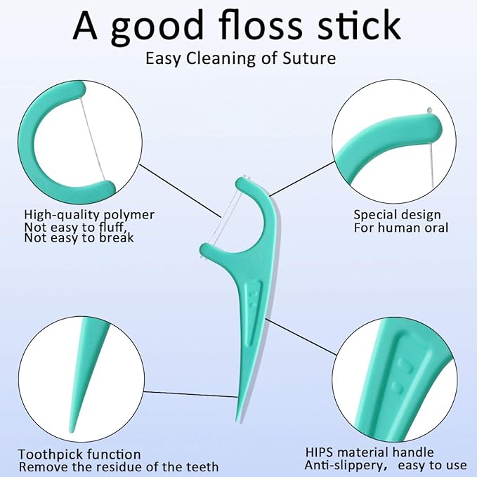 FAMILIFE Floss Picks, 240 Count Mint Dental Floss Cleaner, Tooth Picks Flossers with 4 Travel Handy Cases, Helps to Fight Tooth Decay and Keep Your Teeth Clean, Flossing Sticks for Family