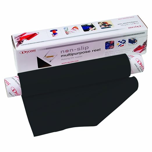 Dycem Non-Slip Material Roll for Daily Living - Black 8" x 6.5ft, Gripping Silicone Mat, Cut to Shape, Easy to Use, Versatile for Kitchen, Crafting, and More