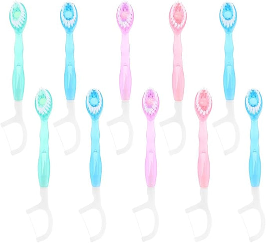 10pcs Mini Travel Toothbrush Kit with Soft Bristles Disposable Portable Oral Care for Single Use and Convenient On-The-go Cleaning