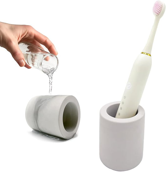 Mini Toothbrush Holders for Bathrooms - Diatomite Quick-Dry Organizer, Compact Portable Toothbrush Holder for Countertop, Shower & Travel Storage