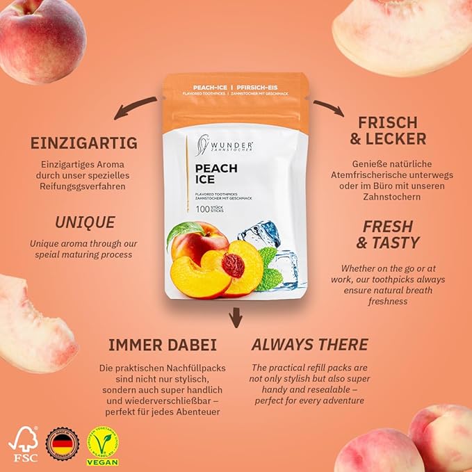 Wonder Toothpick Refill Pack - in 8 Refreshing Varieties - Flavored toothpicks - Tasty toothpicks - Fresh Breath with Flavored toothpicks - Sugar Free