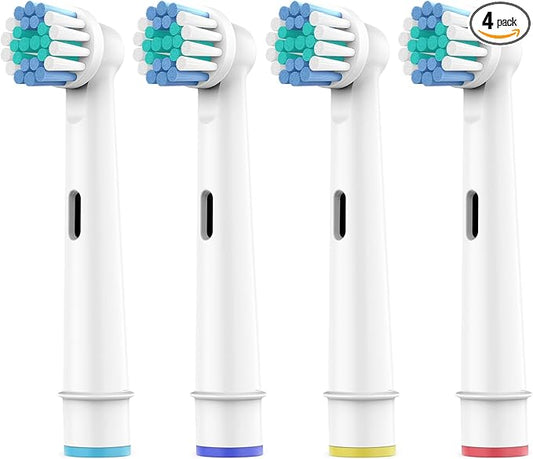 Toothbrush Heads for Oral B, 4 Pack Professional Electric Toothbrush Replacement Heads Medium Soft Dupont Bristles Replacement Toothbrush Heads Precision Clean Brush Heads Refills