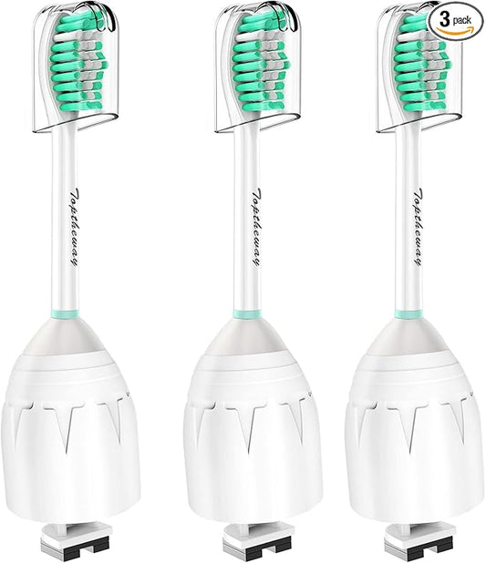 Toptheway Replacement Brush Heads Compatible with Sonicare E-Series Essence Xtreme Elite Advance and CleanCare Screw-On Toothbrush Handles 7022/66, 3 Pack