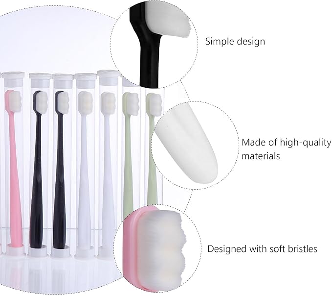 8Pcs Ultra Soft Toothbrush Set for Adults and Puerpera, Manual Teeth Cleaning Toothbrush with Fine Bristles, Portable Oral Care for Sensitive Gums and Deep Cleaning