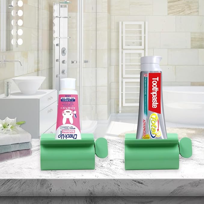 Toothpaste Squeezer - Metal Tube Squeezer Stainless Steel Tube Wringer UDQYQ Toothpaste seat Holder Stand (Green)