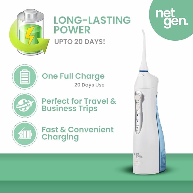 Cordless Water Flosser for Best Cleaning of Teeth Gums Professional Dental Oral Irrigator, IPX7 Waterproof Flosser with 3 Modes, Portable with Rechargeable Batteries,Jet Flosser for Home/Travel/Gift