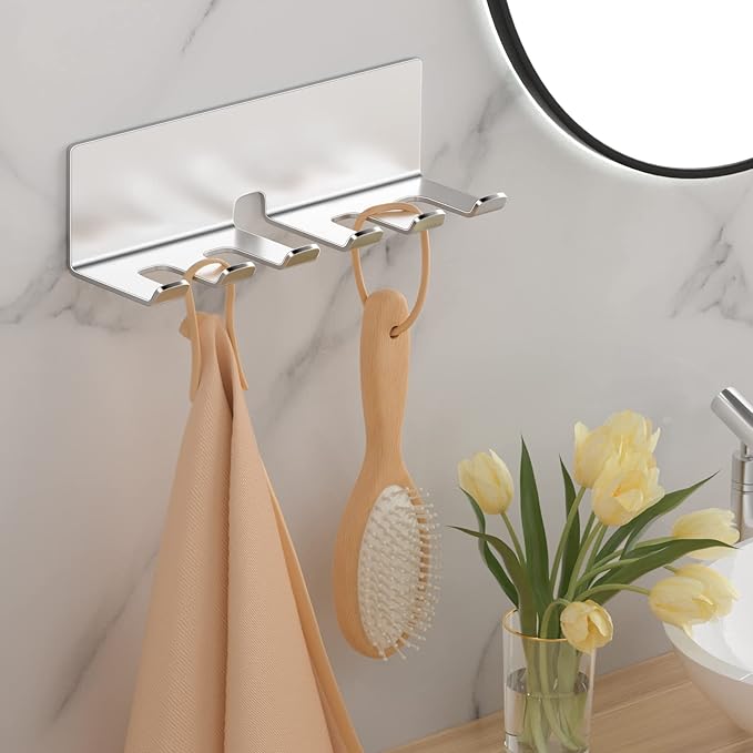 Electric Toothbrush Head Holder, Toothbrush Holders Wall Mounted, Electric Toothbrushs Holder, Bathroom Shower Tooth Brushing Holder, Tooth Brush Head Holder Organiser (Silver, Large)