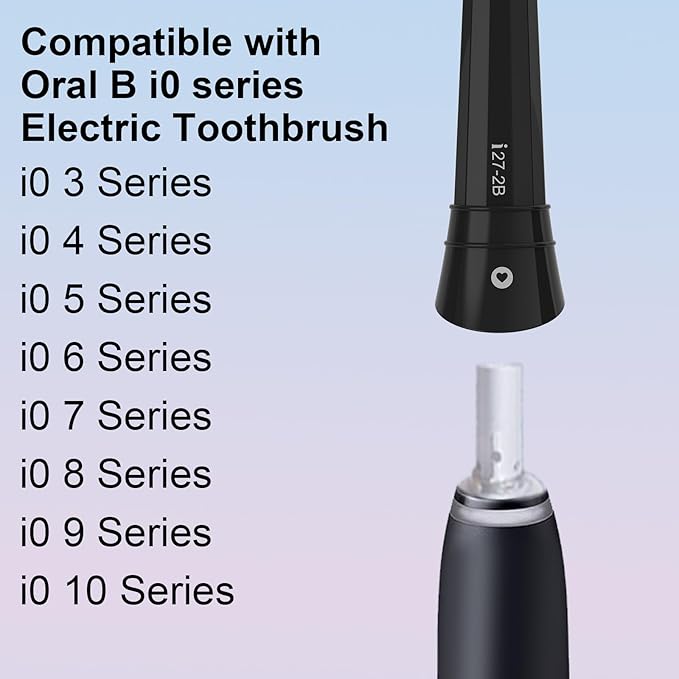 6pcs iO Replacement Heads Compatible with Oral B IO 2/3/4/5/6/7/8/9/10 Series Electric Toothbrush,Compatible with Oral B io Series Toothbrush Heads with Medium Bristles,Black