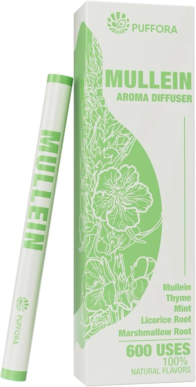 Herbal Diffuser Pen, Mullein Diffuser for Lung Rest and Oral Air Freshening, Extracts of Mullein | Marshmallow Root | Licorice Root, Plant-Based Relaxing Blend