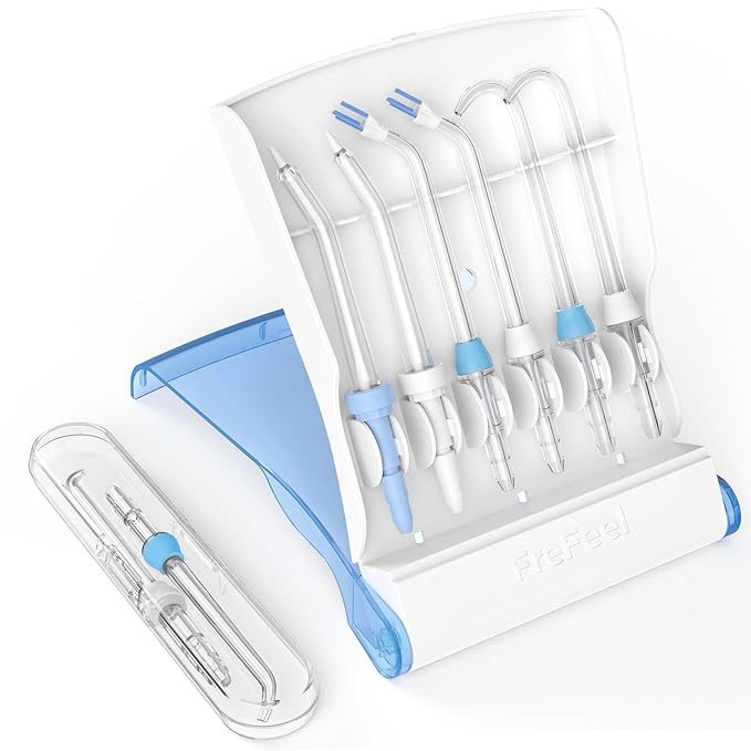 Replacement Heads for Waterpik, Replacement Picks for Water Pik Water Flosser (8 Tips Combo + Storage Case + Travel Case)