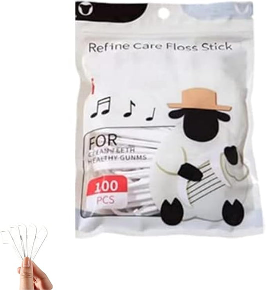 Portable Floss Dispenser with 100 Pcs Dental Floss, Dental Floss Dispenser Dental Floss Picks Case,Portable Automatic Floss Dispenser Floss Organizer Travel Floss Case (100PCS-Flossers)