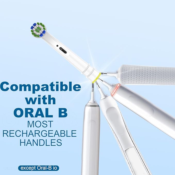 Replacement Heads Compatible with Oral b Series Electric Toothbrush, Refills Heads with Medium Bristles Compatible with Braun Oral B Pro 1000, Genius X, Smart 1500 (16 White)