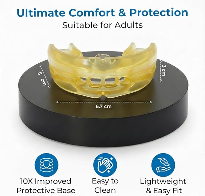 Reviv R1 Mouth Guard for Grinding Teeth at Night | Food-Grade Silicone Night Guard | Guard for Teeth Clenching Nighttime Protection (Large Yellow)
