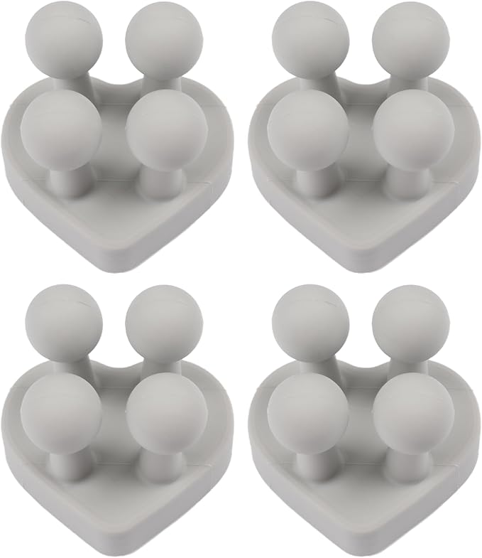 Silicone Toothbrush Holders Waterproof Toothbrush Hook Waterproof Hooks for Bathroom, Kitchen, Living Room & Office (Grey Heart)