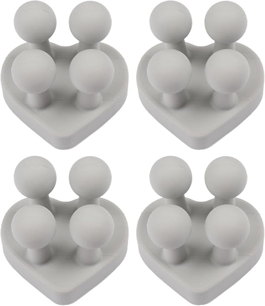 Silicone Toothbrush Holders Waterproof Toothbrush Hook Waterproof Hooks for Bathroom, Kitchen, Living Room & Office (Grey Heart)