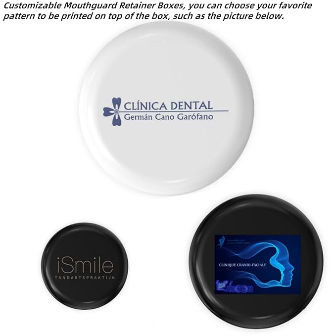 100PCS Aligner and Retainer Case without Mirror, Custom Personalized Logo Orthodontic Mouth Guard Case Customized with Any Image Logo and Text for Gift Business Logo