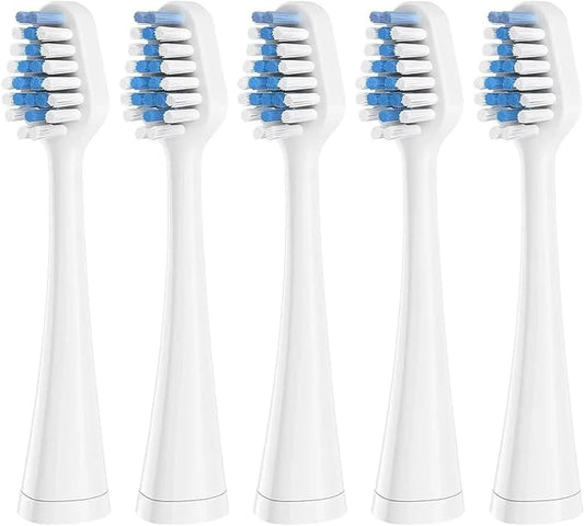 Compatible for AquaSonic Duo Series Replacement Toothbrush Heads for & Home Dental Center(5pcs White)