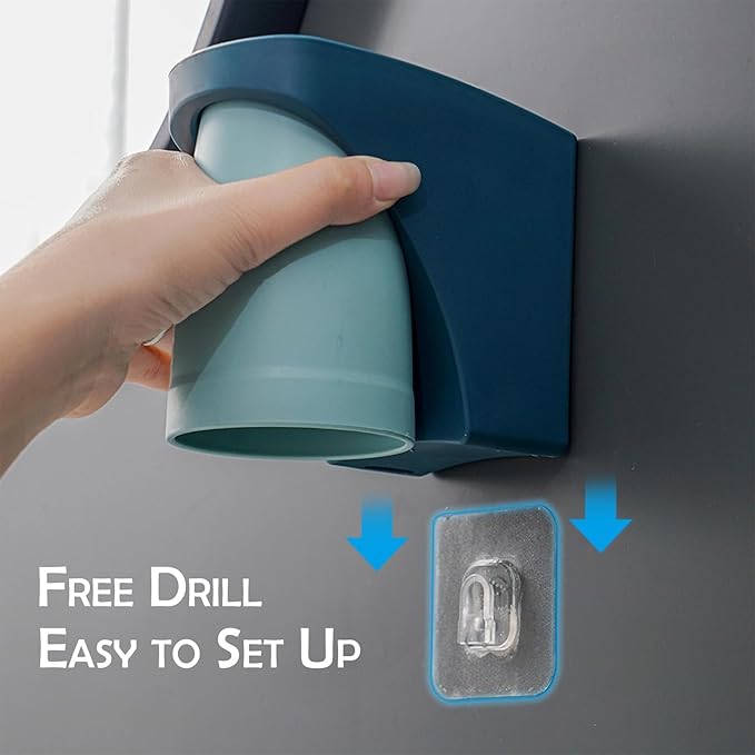 Magnetic Toothbrush Holder,sgzscl Flexible Wall Mounted Cup Water Drain Space Saving Storage Suction Organizer for Bathroom