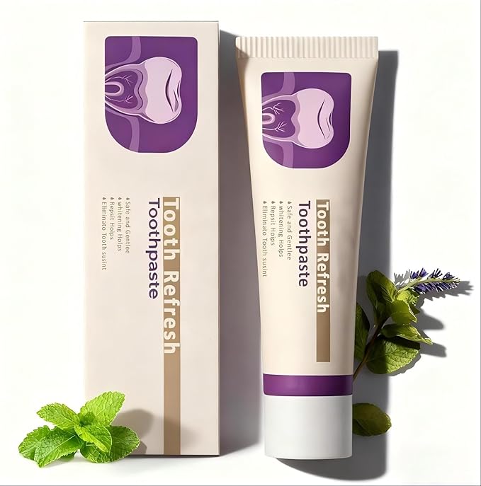 NatureTooth Refresh Toothpaste 2Pcs, Fresh Breath Toothpaste, Natural Oral Care & Enamel Repair Deep Cleaning Formula, Helps Remove Coffee, Tea & Wine Stain