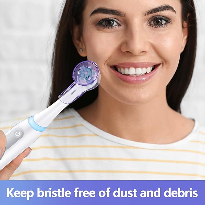 Toothbrush Head Covers for Oral B iO Toothbrush Heads, Toothbrush Caps Suitable for Oral B Round Electric Toothbrush Head, iO Brush Head Covers for Travel & Home (4 Pcs, Colourful)