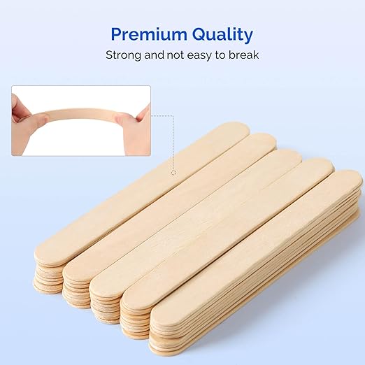 JMU Tongue Depressors Sterile 200 Count, 6 inch Tongue Depressors Wood Individually Wrapped