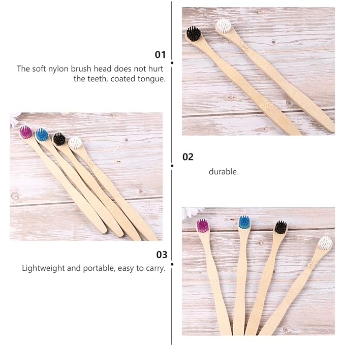 Wood Tongue Scraper Adult Tongue Cleaners Oral Tools Easy to Use Lightweight Portable