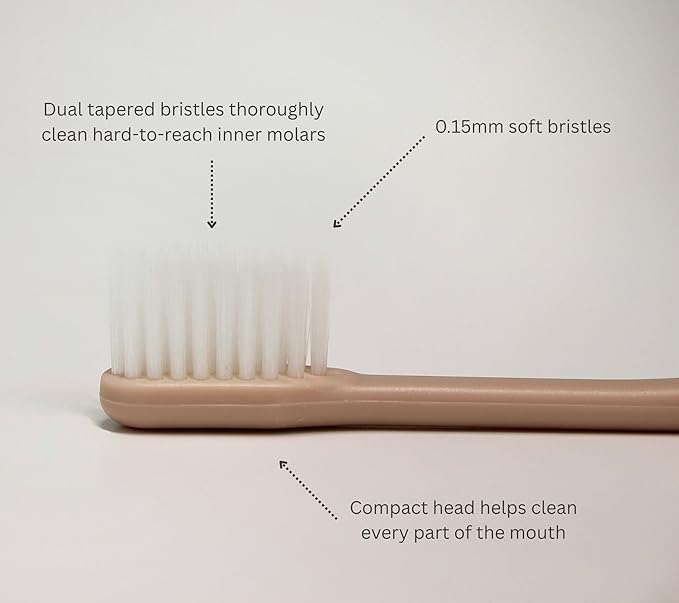 DASOM Soft Toothbrushes (Regular Size Head), Periodontist Design Tapered Bristles for Sensitive Teeth & Receding Gums 10 Count, Assorted Colors