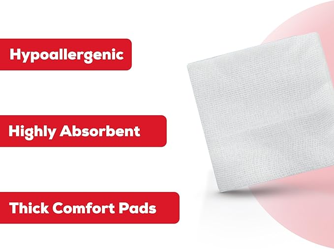 HEALQU 1000 Gauze Pads 2x2 - Soft Non-Woven 4-Ply for Tooth Extractions and Dental Procedures - Non-Sterile Square Sponges for First Aid, Surgical, & Wound Dressing (5 Packs of 200)