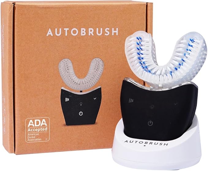 Autobrush Sonic Pro Electric Toothbrush – Only ADA Accepted U-Shaped Brush, Clinically Proven Up to 5.1X Better Cleaning, 30-Second Full Mouth 360 Clean, Rechargeable, Waterproof, Black, Men's Regular