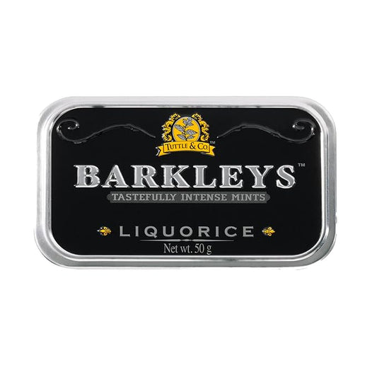 Barkleys Liquorice Breath Mints - Strong Licorice Flavored Cool Mint Candy For Party, After Dinner, Wedding, Every Day Use - Vegan Breath Mints In Reusable Classic Travel Tins, 1 Pack - 50 Count Each