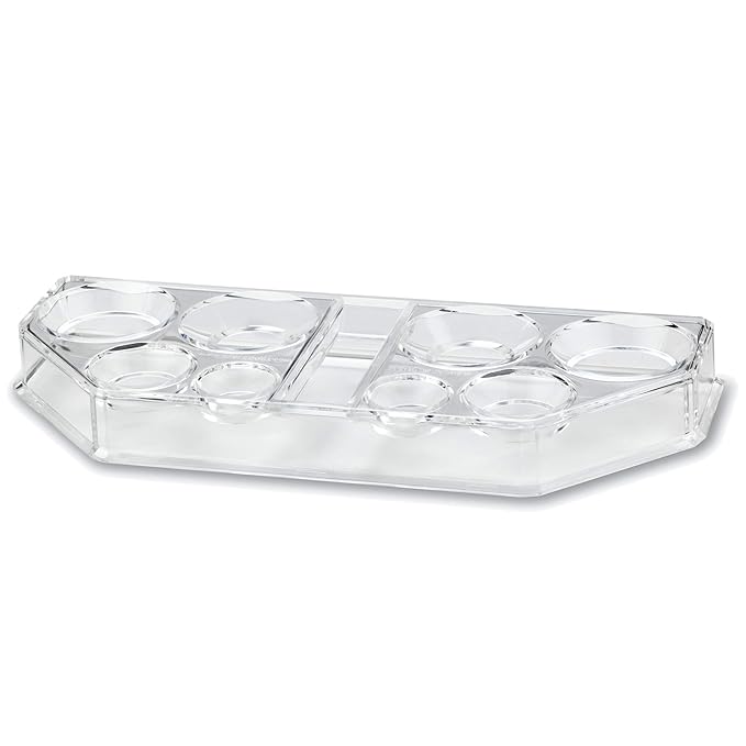 byAlegory Acrylic Makeup Beauty Blending Sponge Organizer Drying Tray Stand | 9 Space Storage Container Fits All Brands of Foundation Blending Sponges - Clear